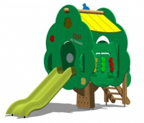Детский игровой комплекс 100-Т1 (горка под крышей) «Волшебная Яблоня»
